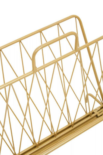 Gold Finish Two Pocket Magazine Rack | Avento