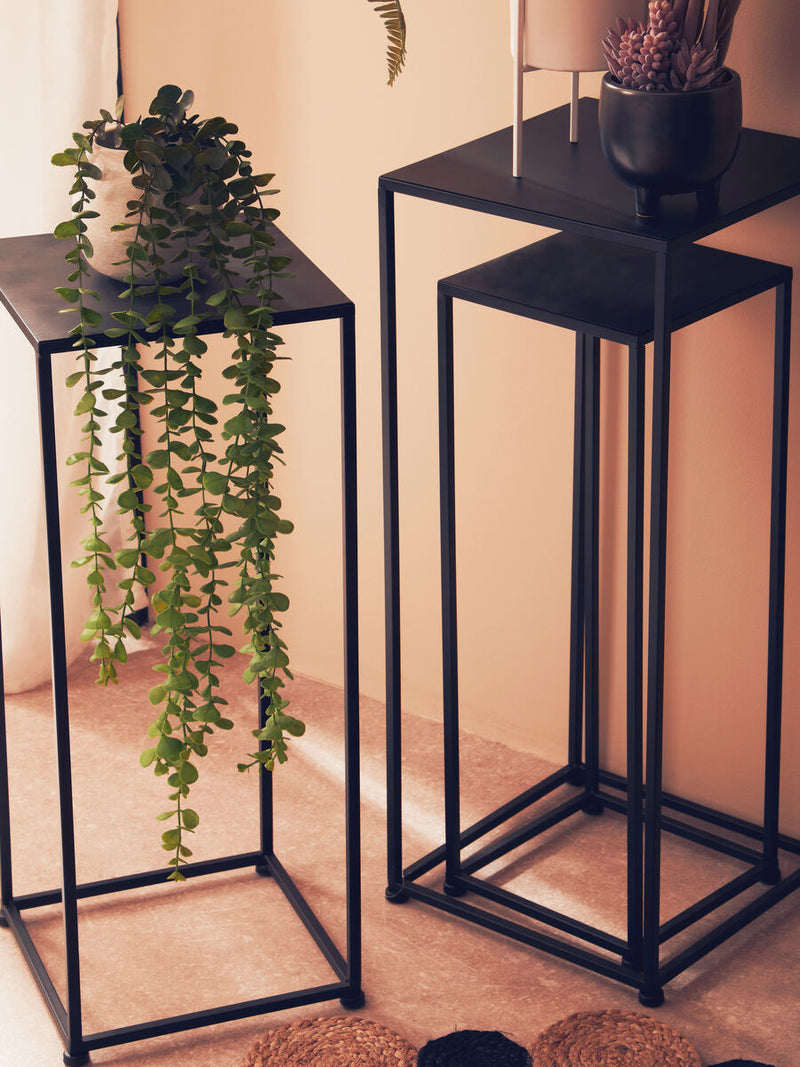Set of 3 Black Iron Rectangular Nesting Tables | Avento