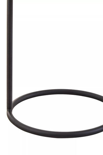 Black Round Top Side Table with Black Finish Iron Hanging Frame | Trosa