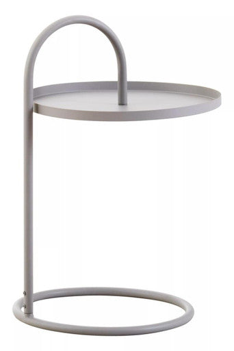 Grey Round Top Side Table with Grey Finish Iron Hanging Frame | Trosa