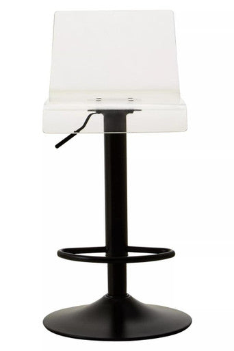 Clear Acrylic Seat Bar Stool with Black Base | Baina