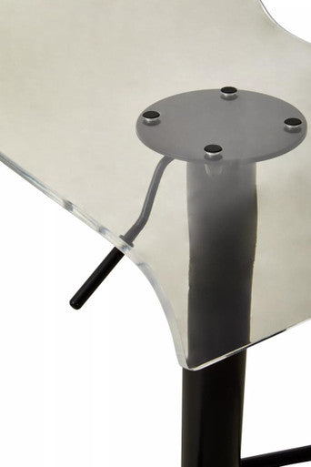 Clear Acrylic Seat Bar Stool with Black Base | Baina