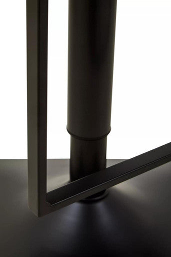 White Leather Effect and Black Base Bar Chair | Baina
