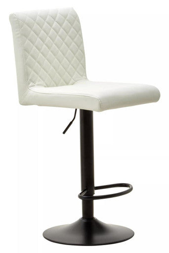 High Back White Leather Effect Bar Chair | Baina