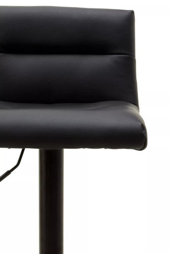 Black Leather Effect Bar Stool | Baina