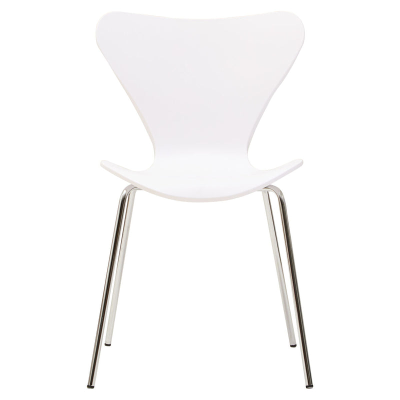 White Seat and Silver Chrome Legs Dining Chair | Laila