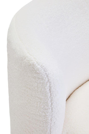 Ivory Boucle Effect Armless Lounge Chair | Montreal