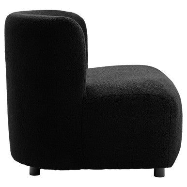 Black Boucle Effect Armless Lounge Chair | Montreal