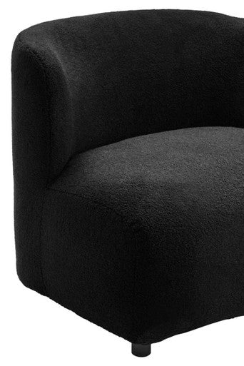 Black Boucle Effect Armless Lounge Chair | Montreal