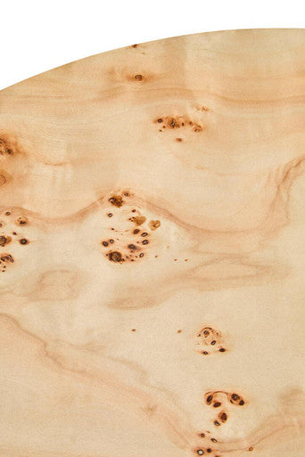 Natural Burl Wood Round Coffee Table with Drum Shape Design | Mota