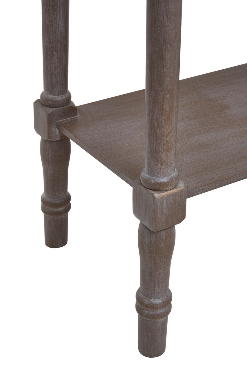 Natural Wooden Console Table with Lower Storage Shelf | Heritage