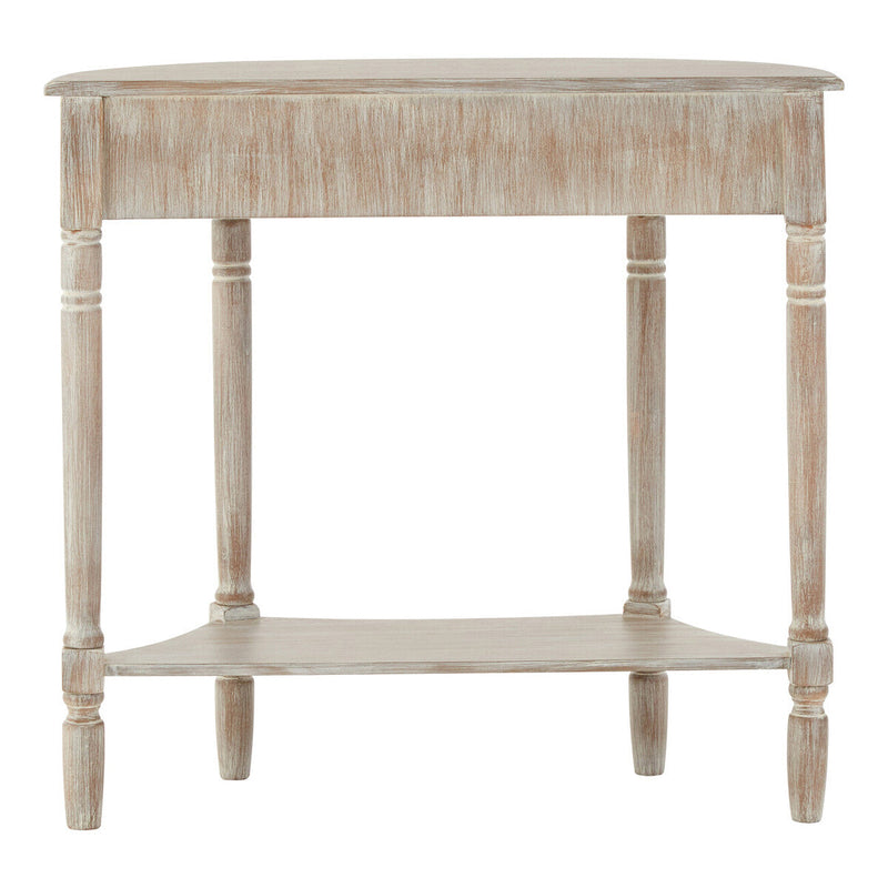 Grey Half Moon Wooden Console Table with 1 Drawer and 1 Lower Open Storage Shelf | Heritage