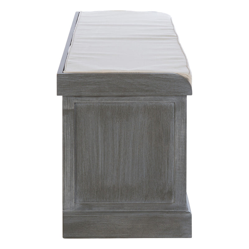 Grey Three Drawer Storage Bench with Cushion | Heritage