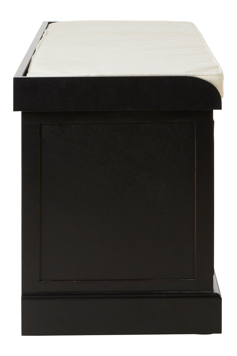 Black Three Drawer Storage Bench with Cushion | Heritage