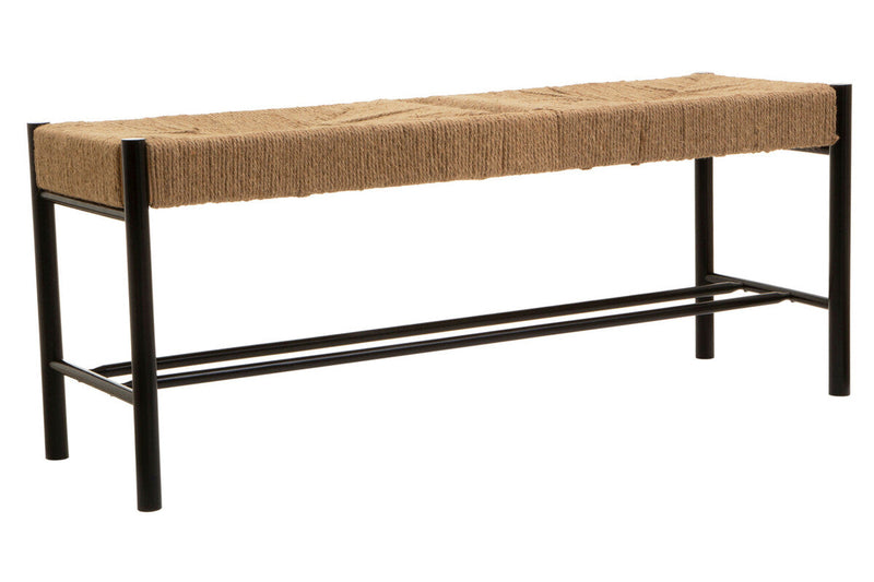 Natural Rope and Black Wood Large Bench | Bandar