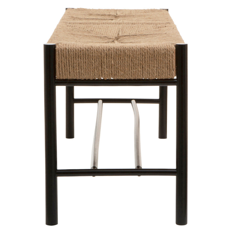 Natural Rope and Black Wood Large Bench | Bandar