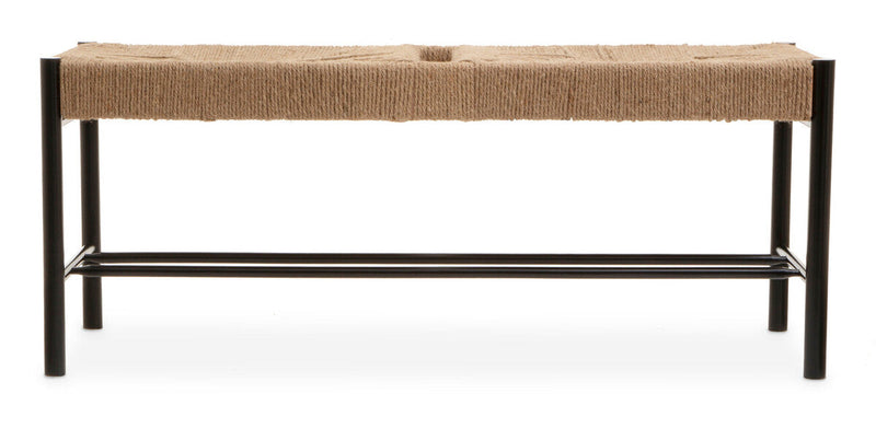 Natural Rope and Black Wood Large Bench | Bandar