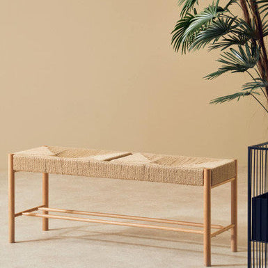 Natural Rope and Beechwood Bench | Bandar