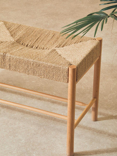 Natural Rope and Beechwood Bench | Bandar