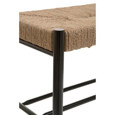 Natural Rope and Black Wood Small Bench | Bandar