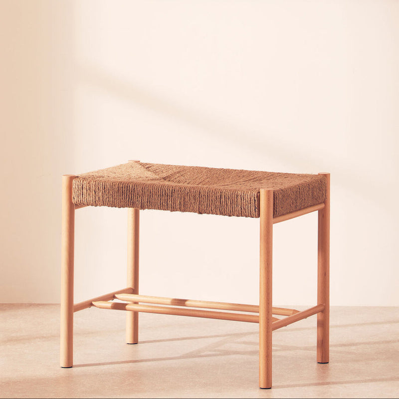Natural Rope Weave Small Bench | Bandar