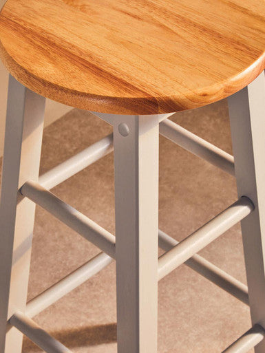 Natural and Grey Wood Bar or Kitchen Stool | Chester
