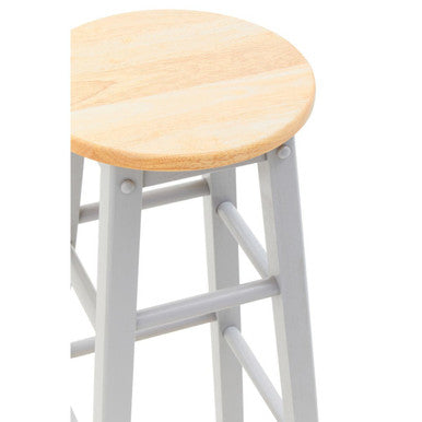 Natural and Grey Wood Bar or Kitchen Stool | Chester