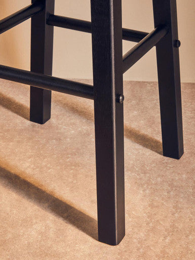 Black and Natural Wood Kitchen or Bar Stool | Chester