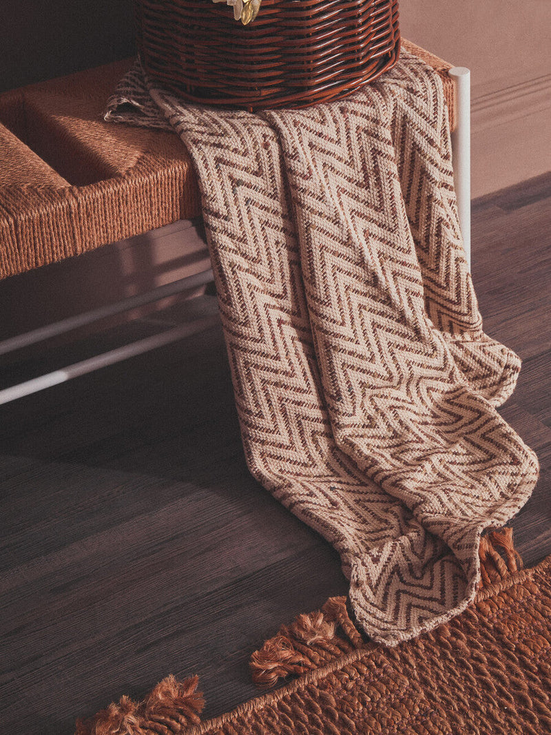 Large Natural Rope and White Wood Bench | Bandar