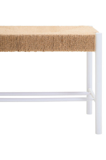 Large Natural Rope and White Wood Bench | Bandar