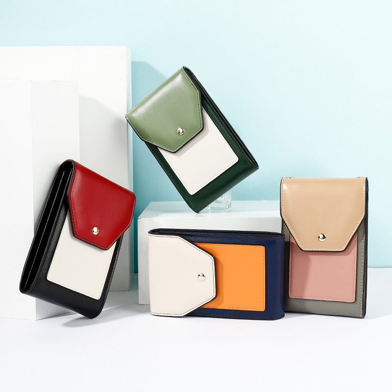 Contrast color vertical mobile phone bag