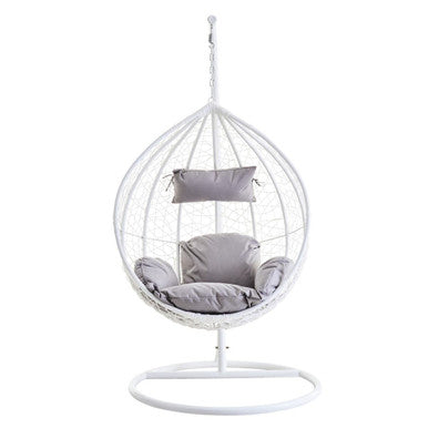 White Rattan Effect Hanging Chair | Goa