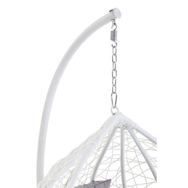 White Rattan Effect Hanging Chair | Goa