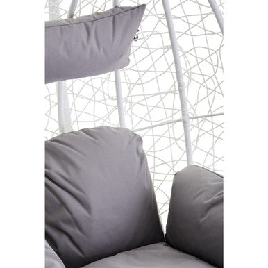 White Rattan Effect Hanging Chair | Goa