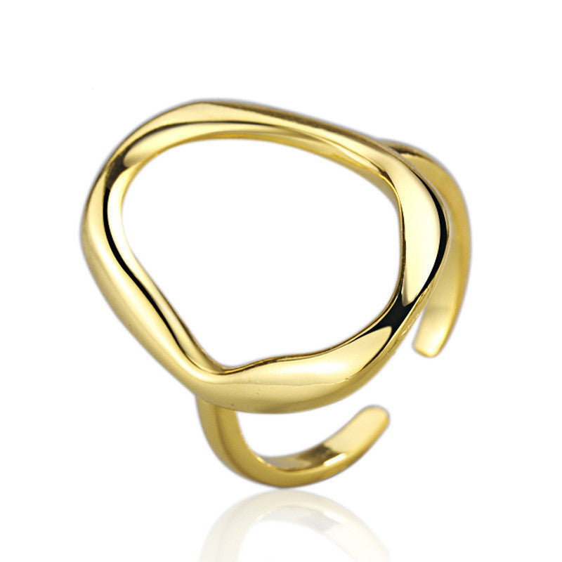Irregular simple brass silver plated ring