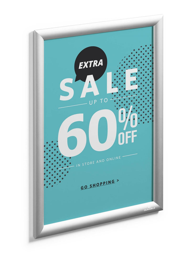 Durable Aluminium Snap Frame Retail Clip Poster Holder Notice Board | A3