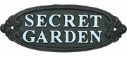 24CM CAST IRON SECRET GARDEN WALL SIGN - InStock