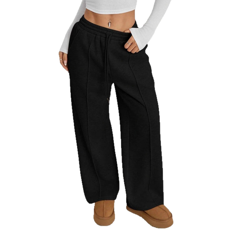 European And American-style Casual Women's Solid-color Low-rise Wide-leg Pants