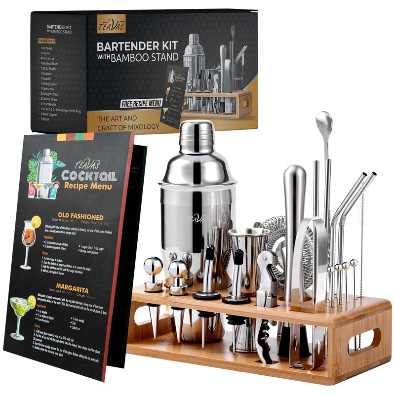 25-Piece Mixology Bartender Kit – Cocktail Shaker & Japanese Jigger Bar Gift Set