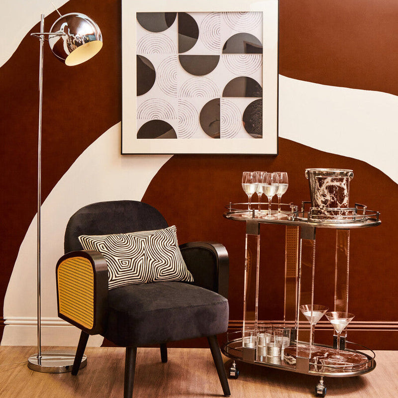 Chrome and White Inside Floor Lamp | Osborn