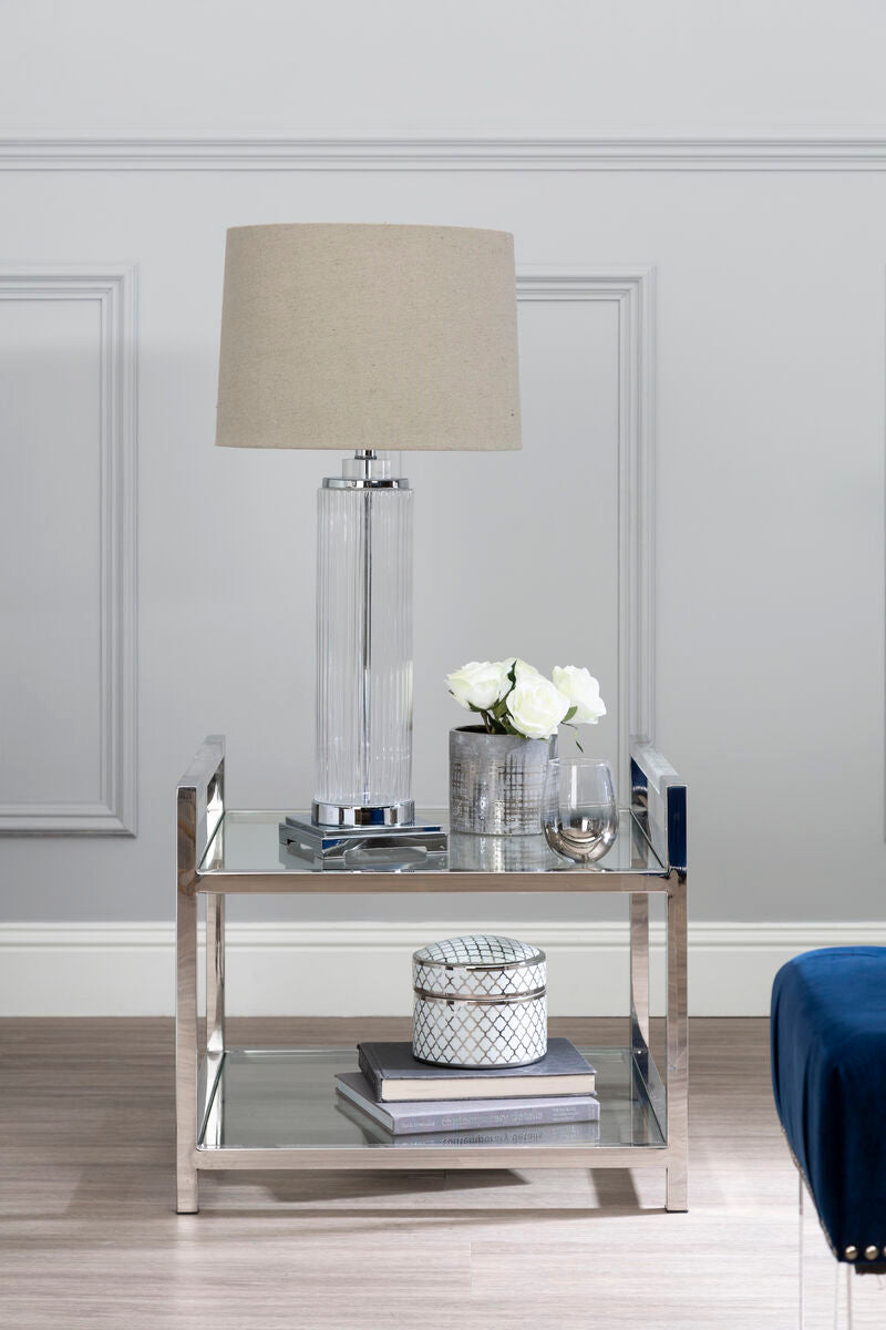Table Lamp With Stone Linen Shade | Alona