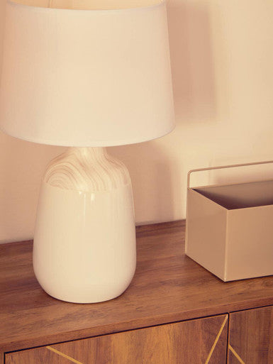 White Ceramic Table Lamp | Wenita