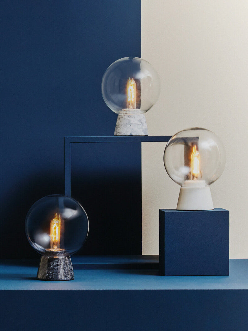 Globe Lamp with White Marble Base | Lamonte