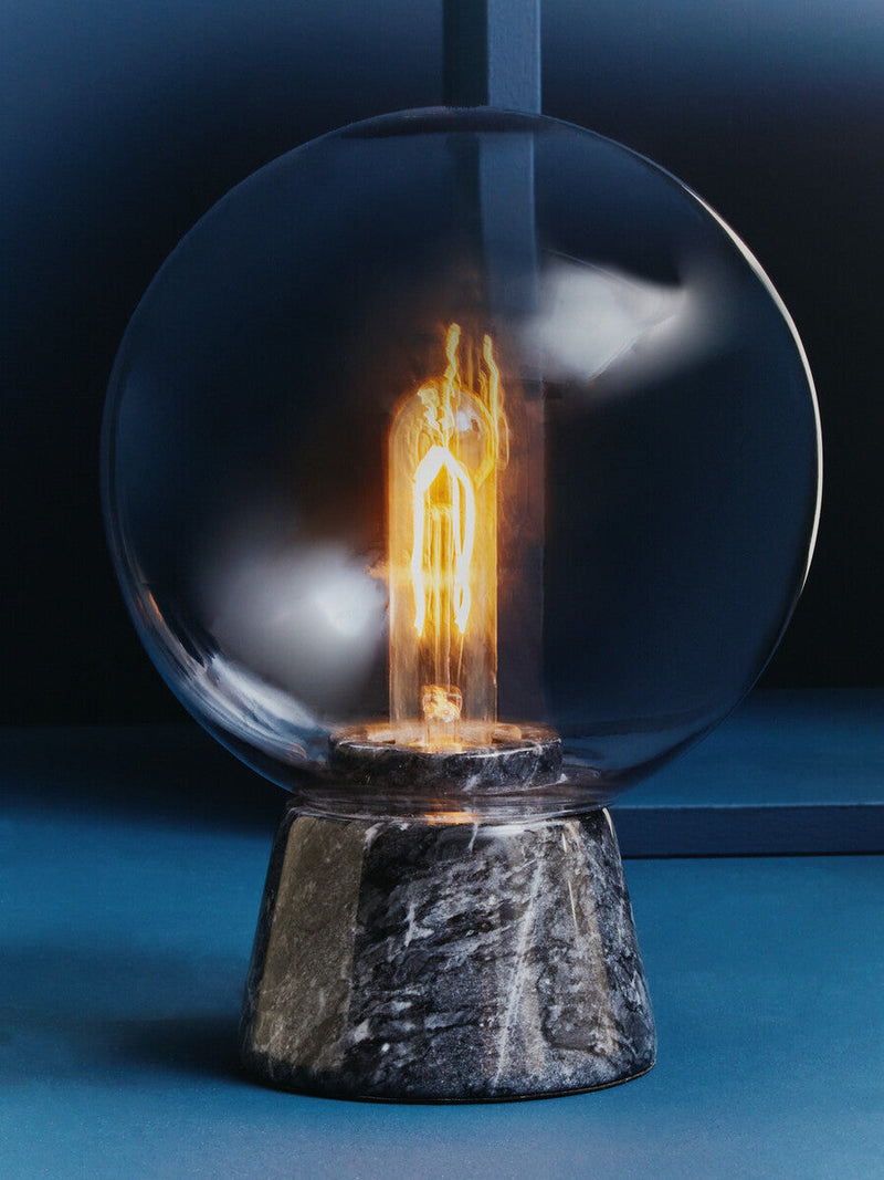 Globe Lamp with Black Marble Base | Lamonte