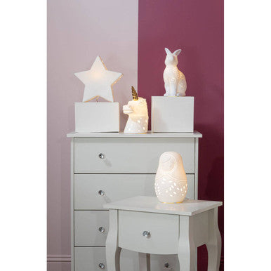 Kids Unicorn with Gold Horn Ceramic Night Light | Ola