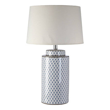 Ceramic Table Lamp with Cream Shade | Sorino
