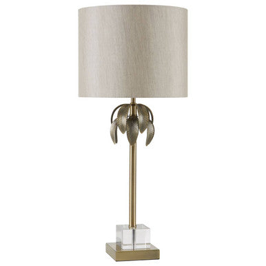 Antique Brass Palm Tree Design Table Lamp | Herta