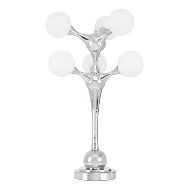 Chrome 6 Light Table Lamp with Glass Shades | Heba