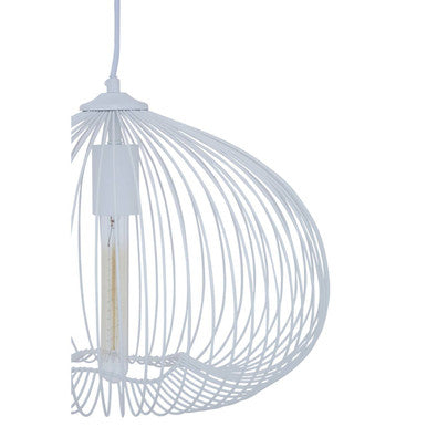 1 Bulb White Finish Pendant Light | Lavis