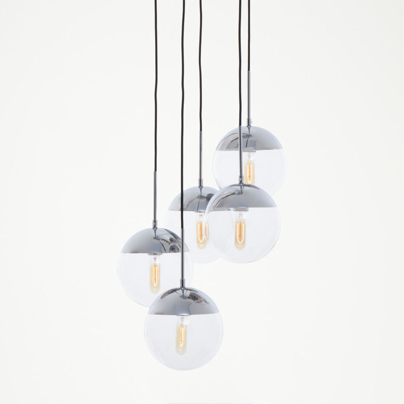 Chrome Finish Five Pendant Lights | Revive